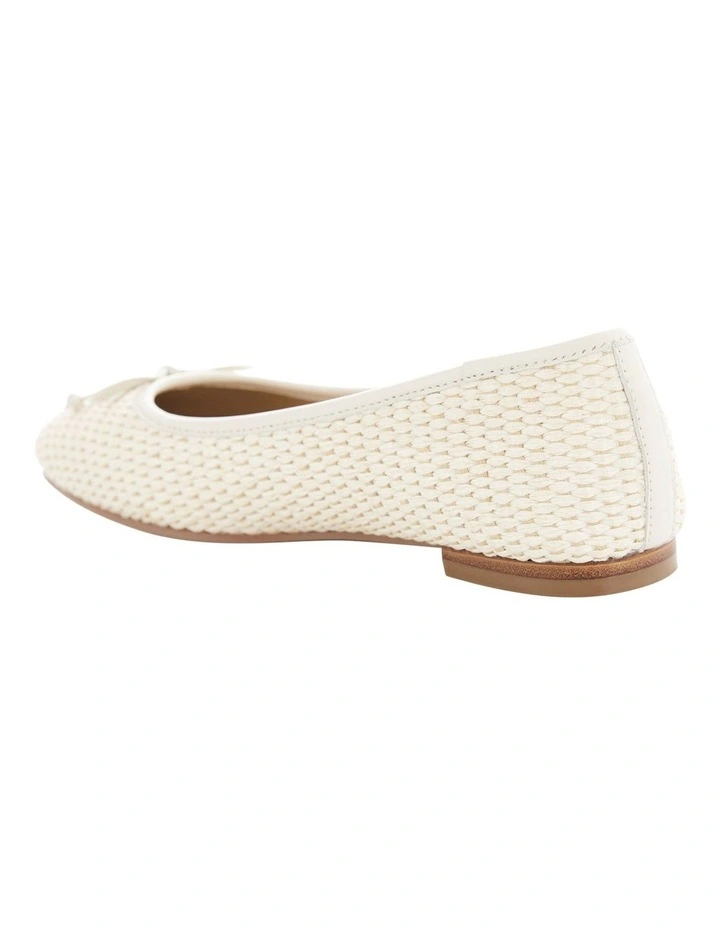 Tandem Ballet Flats in Ivory Raffia image 3