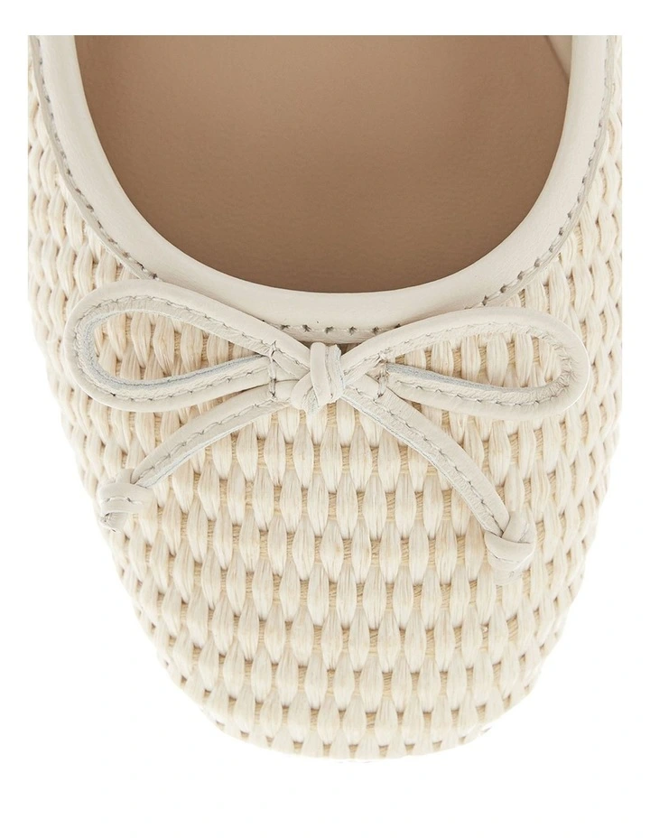 Tandem Ballet Flats in Ivory Raffia image 4