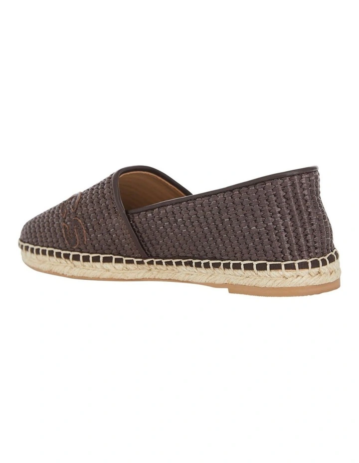 Joy Flat Shoes in Chocolate Raffia image 3