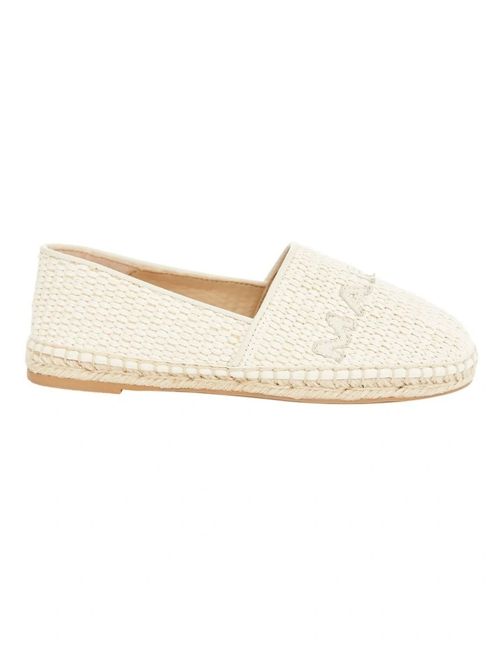 Joy Flat Shoes in Ivory Raffia image 1