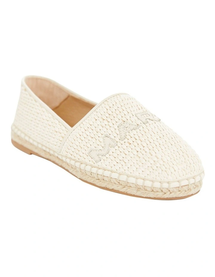 Joy Flat Shoes in Ivory Raffia image 2
