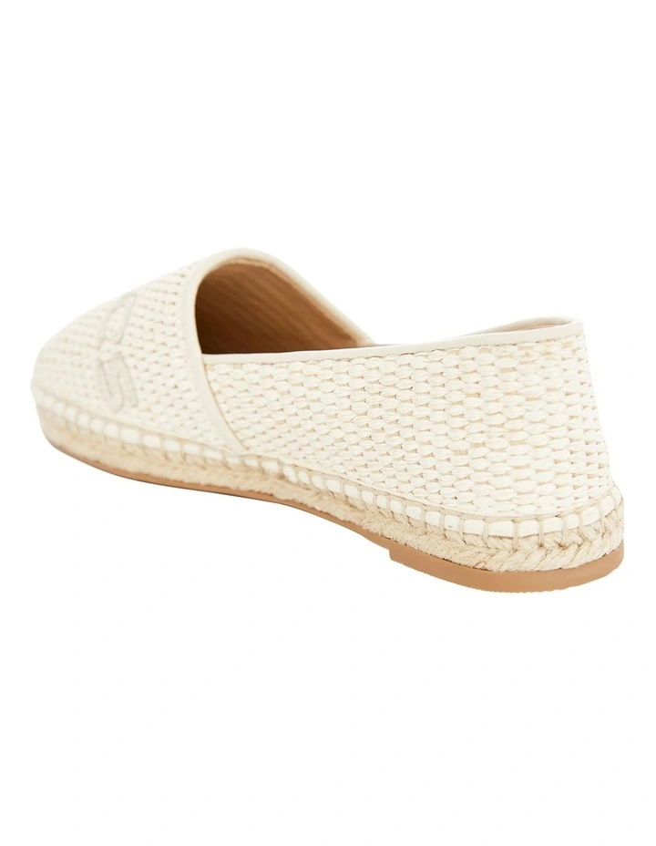 Joy Flat Shoes in Ivory Raffia image 3