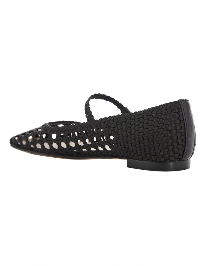 Tully Ballet Flats in Black Weave image 3