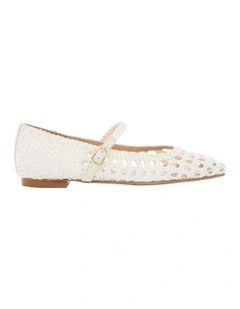 Tully Ballet Flats in Bone Weave