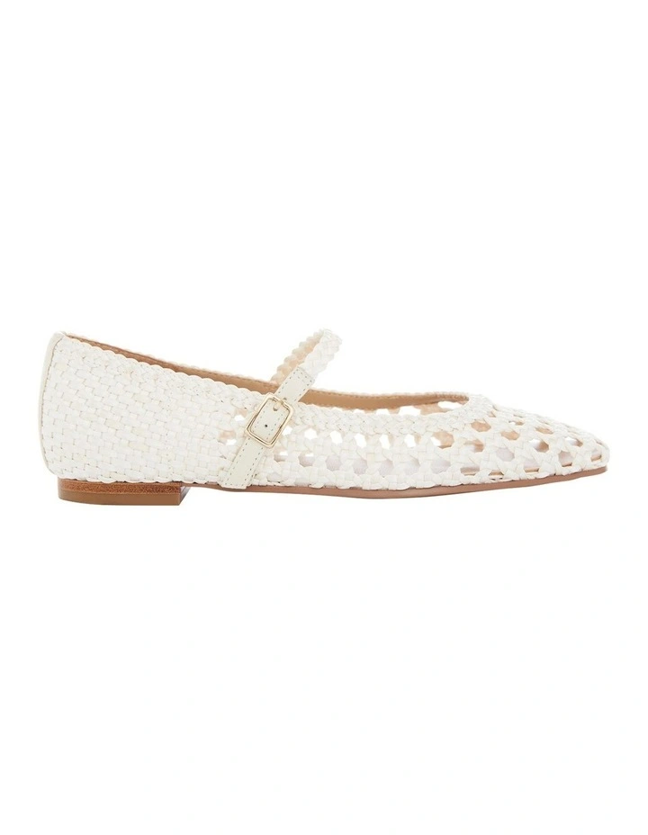 Tully Ballet Flats in Bone Weave image 1