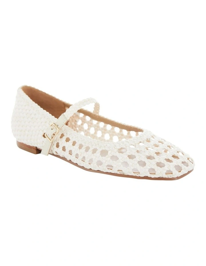 Tully Ballet Flats in Bone Weave image 2