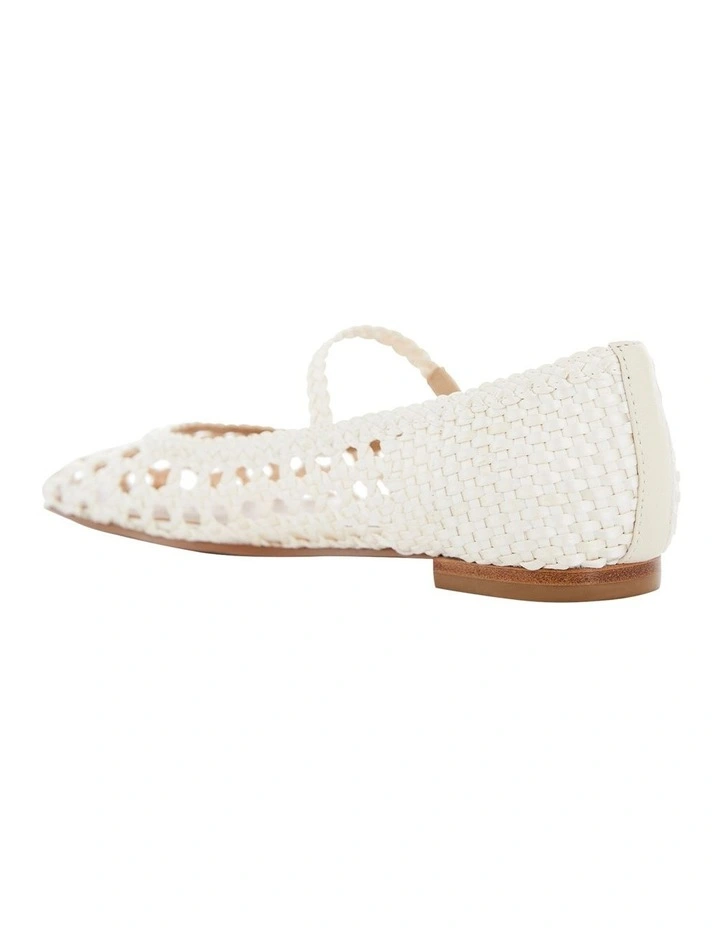 Tully Ballet Flats in Bone Weave image 3