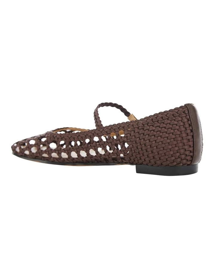 Tully Ballet Flats in Chocolate Weave image 3