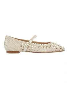Tully Ballet Flats in Gold Weave