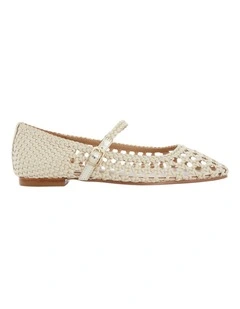 Tully Ballet Flats in Gold Weave