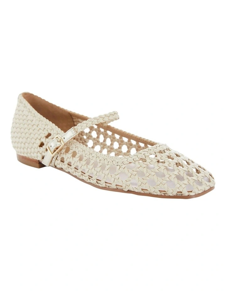 Tully Ballet Flats in Gold Weave image 2