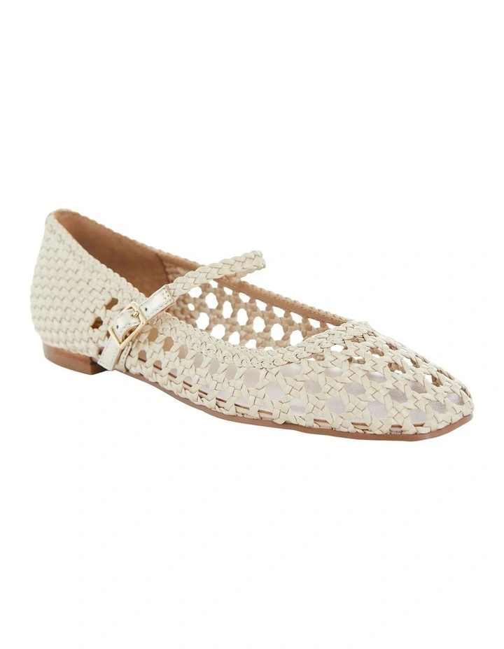 Tully Ballet Flats in Gold Weave image 3