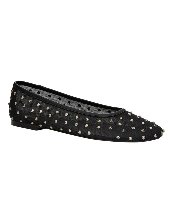 Twirl Balllet Flats in Black Diamante Mesh image 2