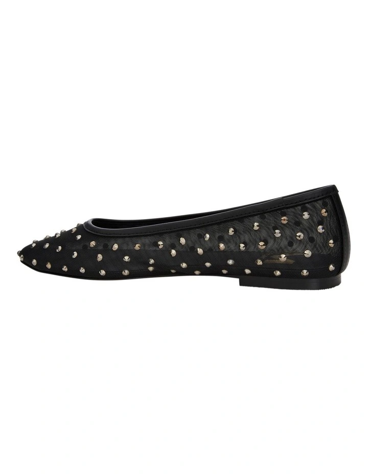 Twirl Balllet Flats in Black Diamante Mesh image 3