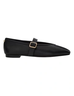 Tenor Ballet Flats in Black Leather