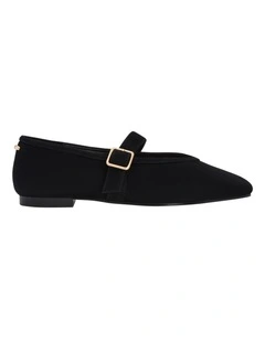 Tenor Ballet Flats in Black Suede