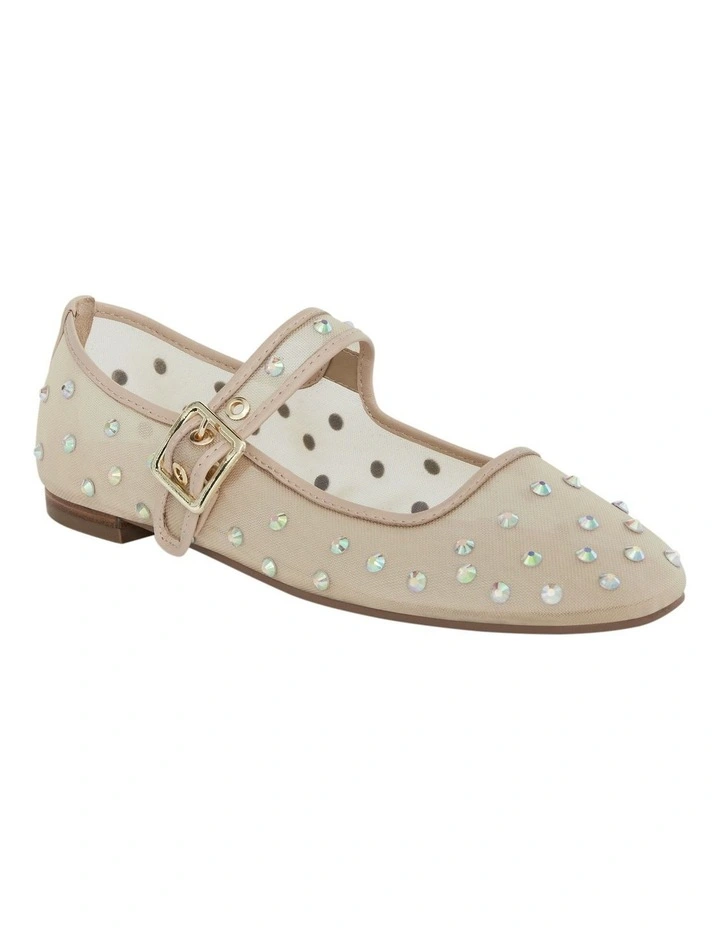 Trance Ballet Flats in Nude Mesh Diamanate image 2