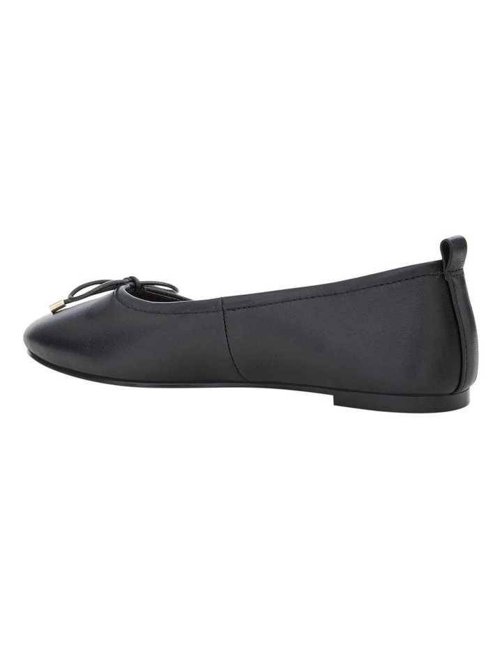 Tatiana Ballet Flats in Black Leather image 3