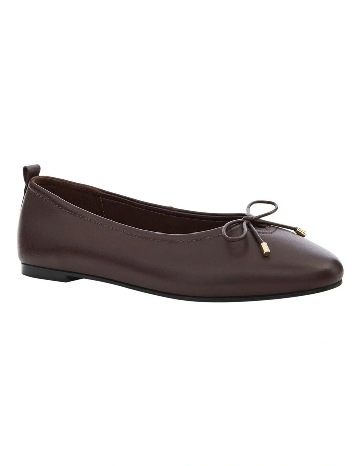Tatiana Ballet Flats in Chocolate Leather image 2