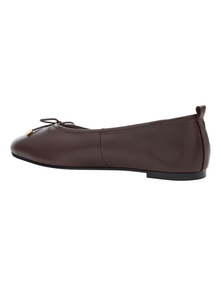 Tatiana Ballet Flats in Chocolate Leather image 3