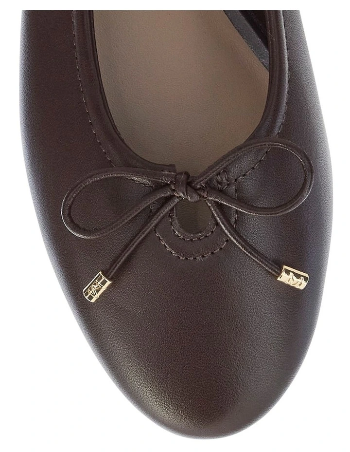 Tatiana Ballet Flats in Chocolate Leather image 4
