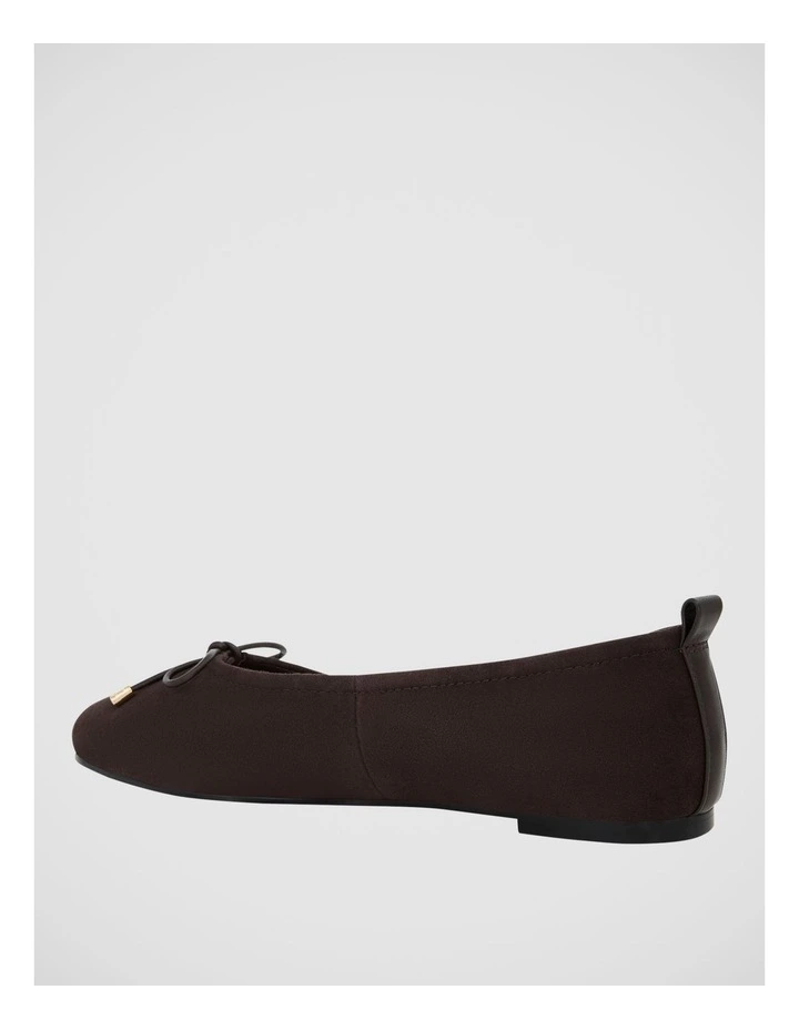 Tatiana Ballet Flats in Chocolate Suede Leather image 3