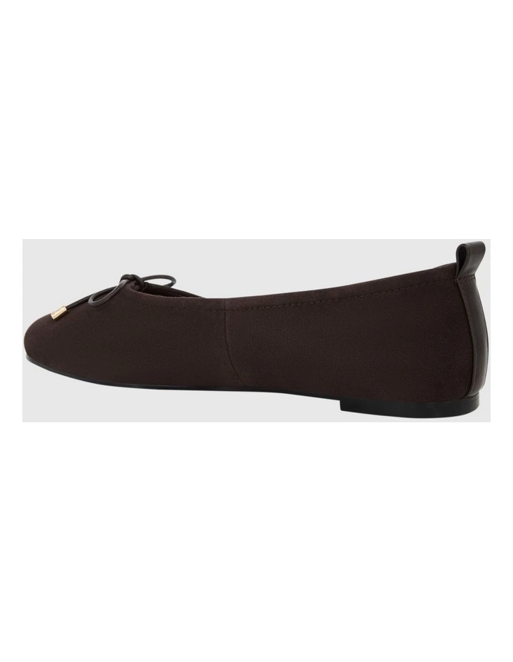 Tatiana Ballet Flats in Chocolate Suede Leather image 3