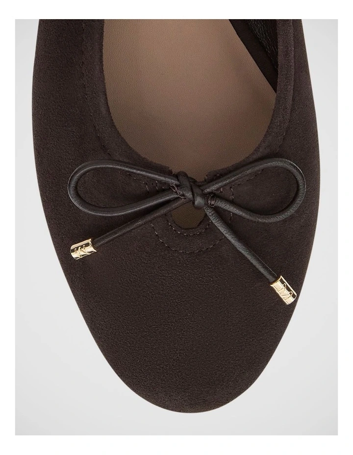 Tatiana Ballet Flats in Chocolate Suede Leather image 4
