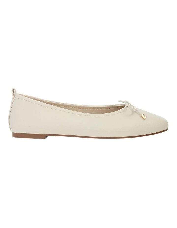 Tatiana Ballet Flats in Ivory Leather image 1