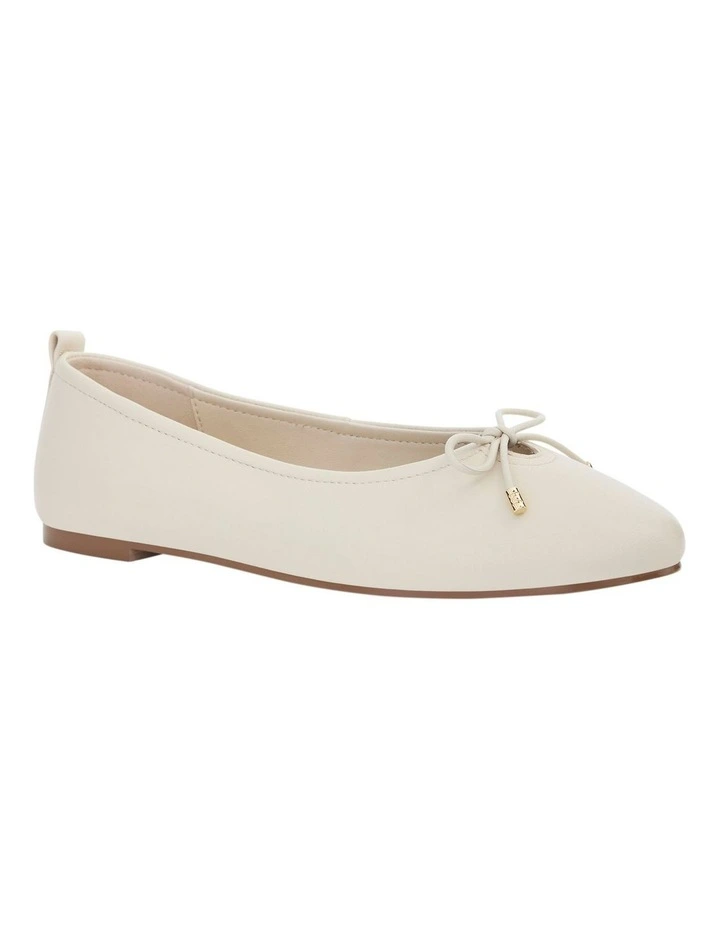 Tatiana Ballet Flats in Ivory Leather image 2