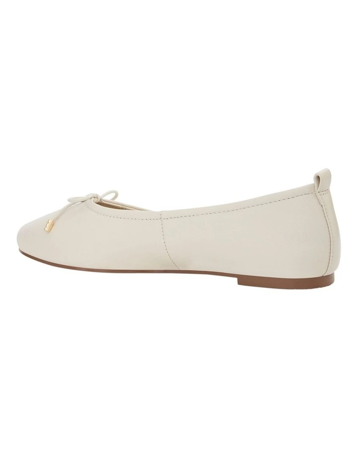 Tatiana Ballet Flats in Ivory Leather image 3