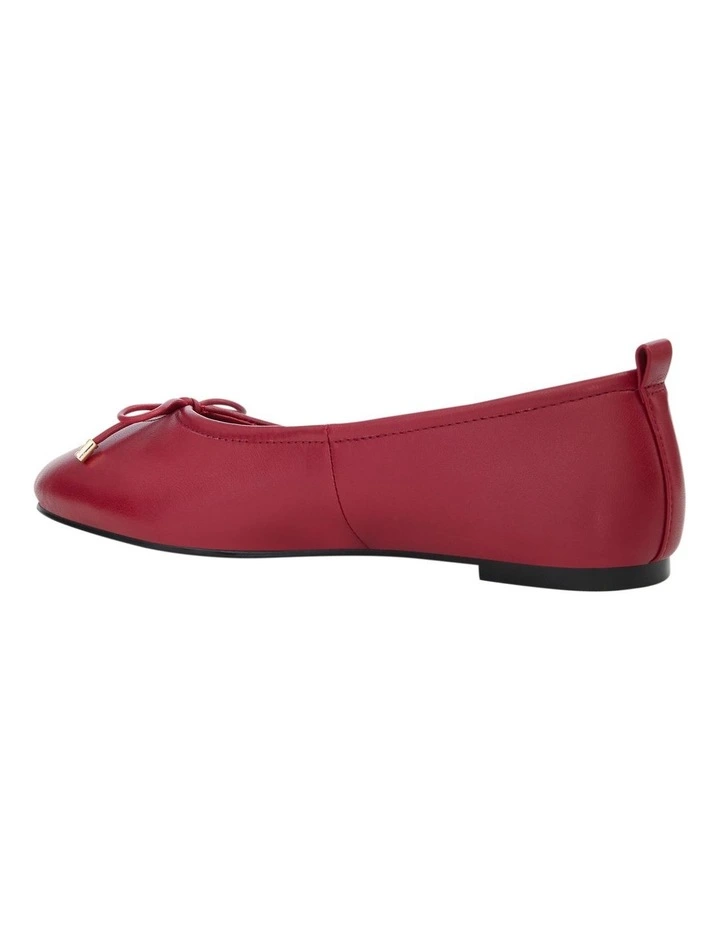 Tatiana Ballet Flats in Red Leather image 3