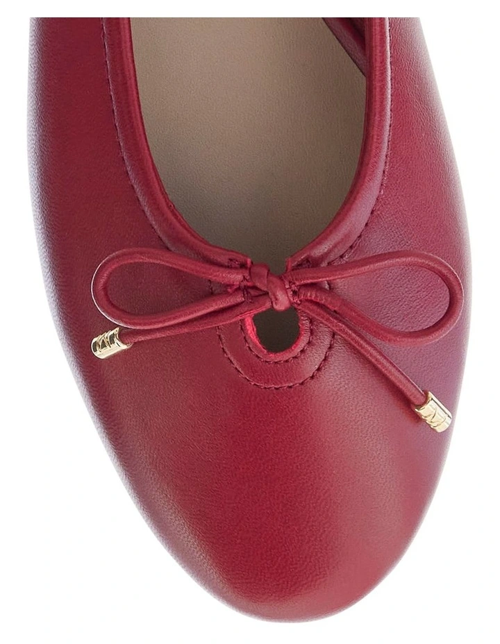 Tatiana Ballet Flats in Red Leather image 4