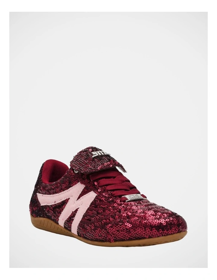 Freekick Sneakers in Wine Sequin image 2