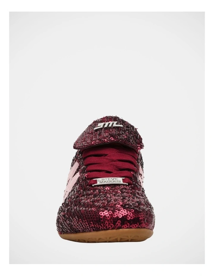 Freekick Sneakers in Wine Sequin image 3