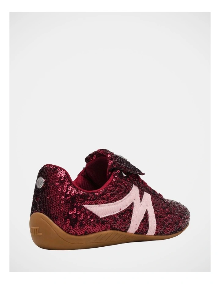 Freekick Sneakers in Wine Sequin image 5