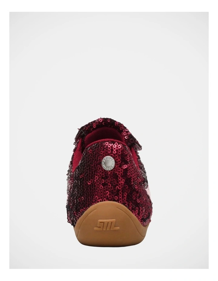 Freekick Sneakers in Wine Sequin image 6
