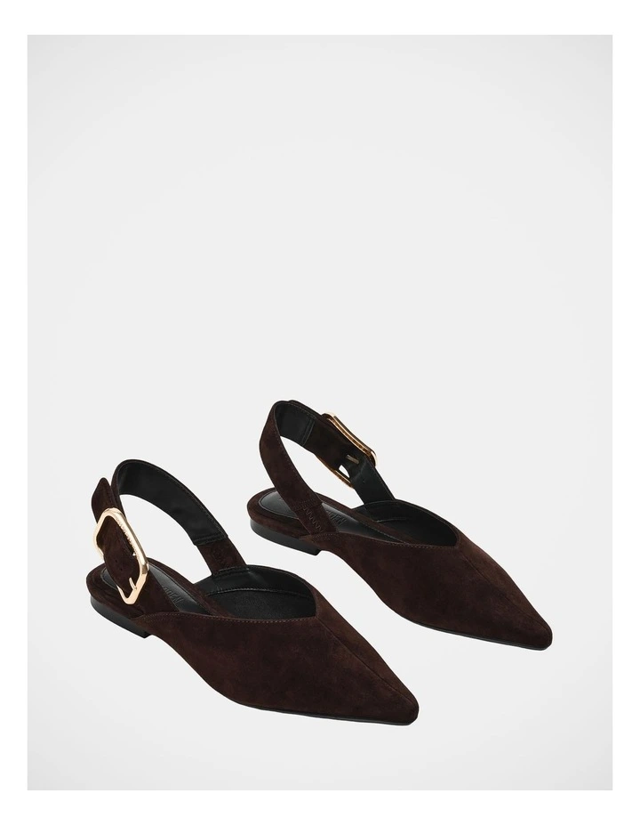 Sianna Flats in Brown Suede image 2