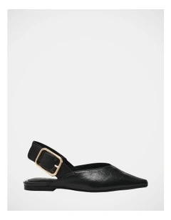Sianna Flats in Black Leather