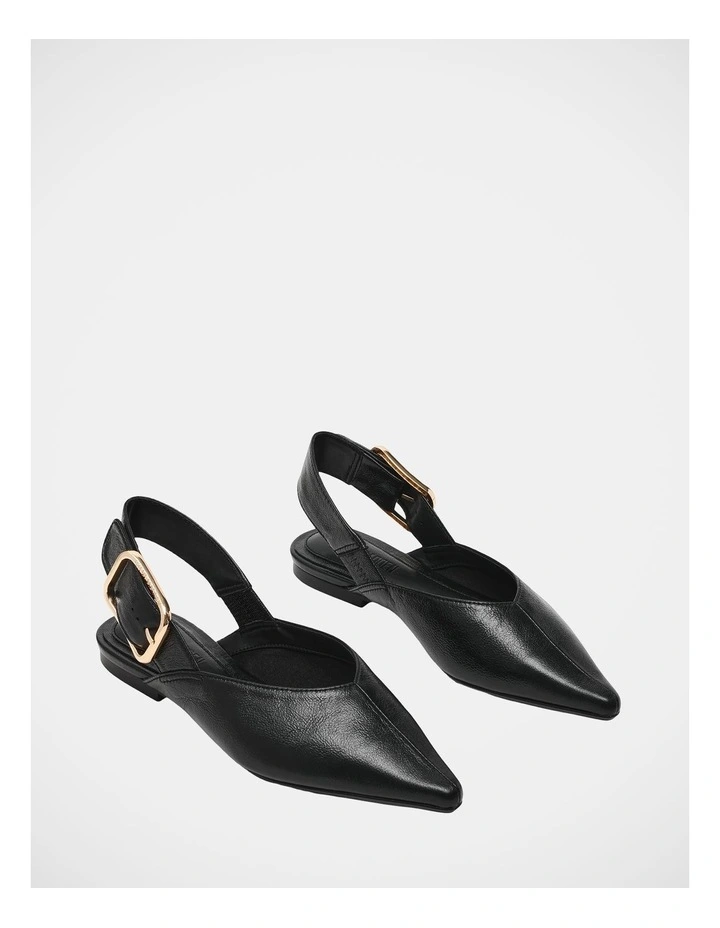 Sianna Flats in Black Leather image 2