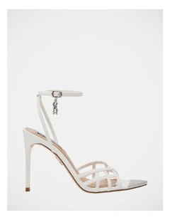 Peepshow Dress Heels in White Patent