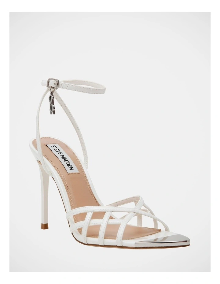 Peepshow Dress Heels in White Patent image 2