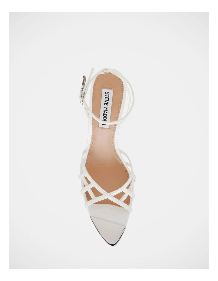 Peepshow Dress Heels in White Patent image 4