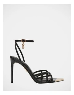 Peepshow Dress Heels in Black Patent