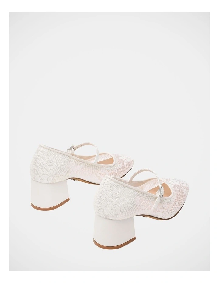 Hawke L Lace Dress Heels in White image 4