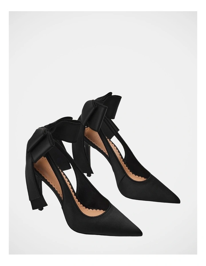 Teacup Dress Heels in Black Satin image 2