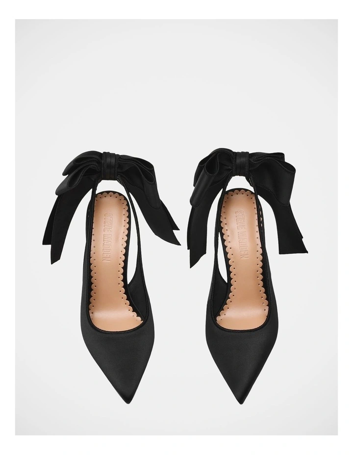 Teacup Dress Heels in Black Satin image 3