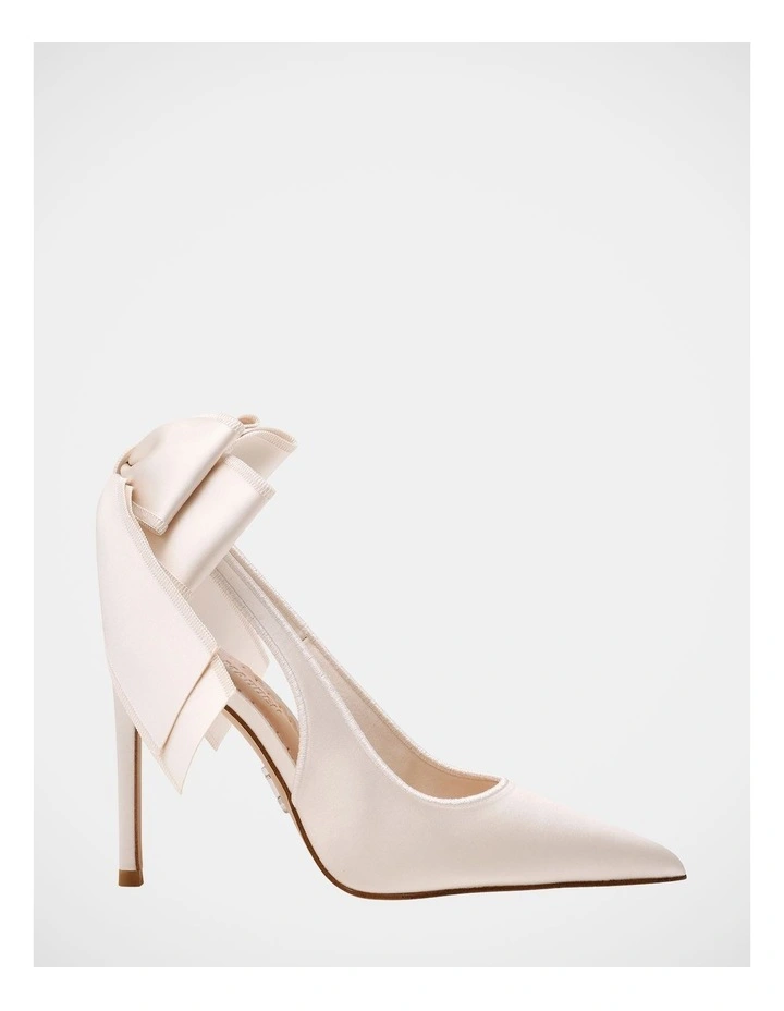 Teacup Dress Heels in Ivory Satin image 1