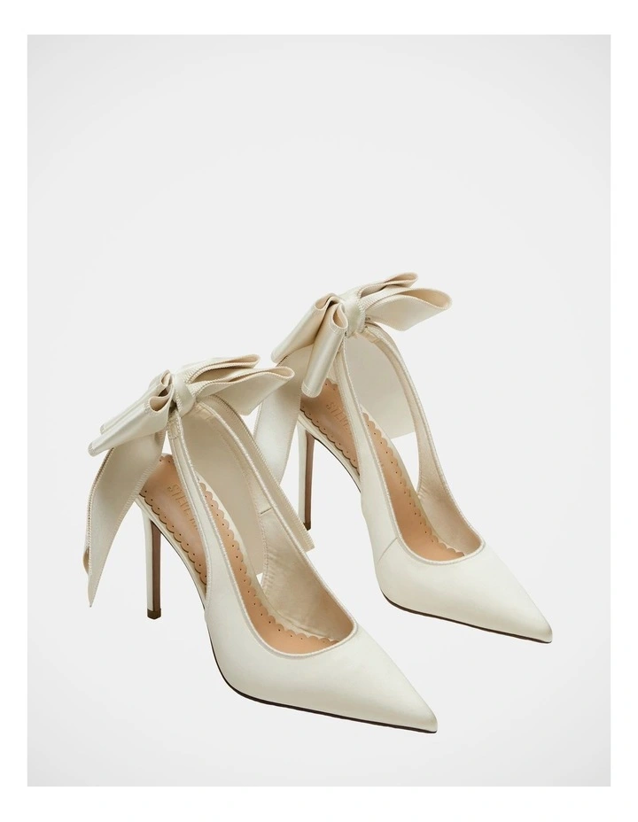 Teacup Dress Heels in Ivory Satin image 2