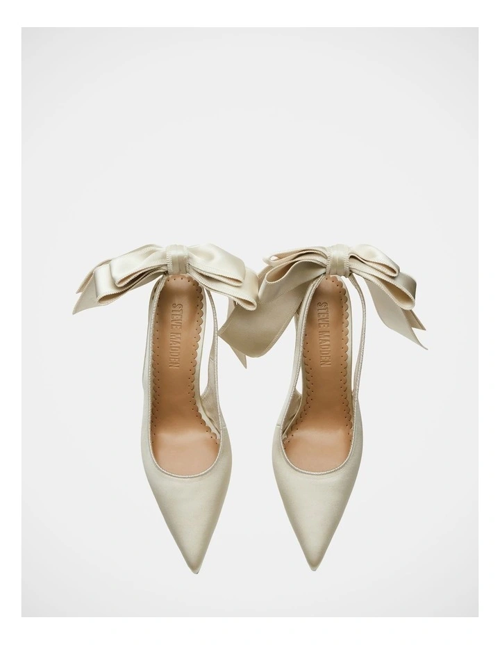Teacup Dress Heels in Ivory Satin image 3